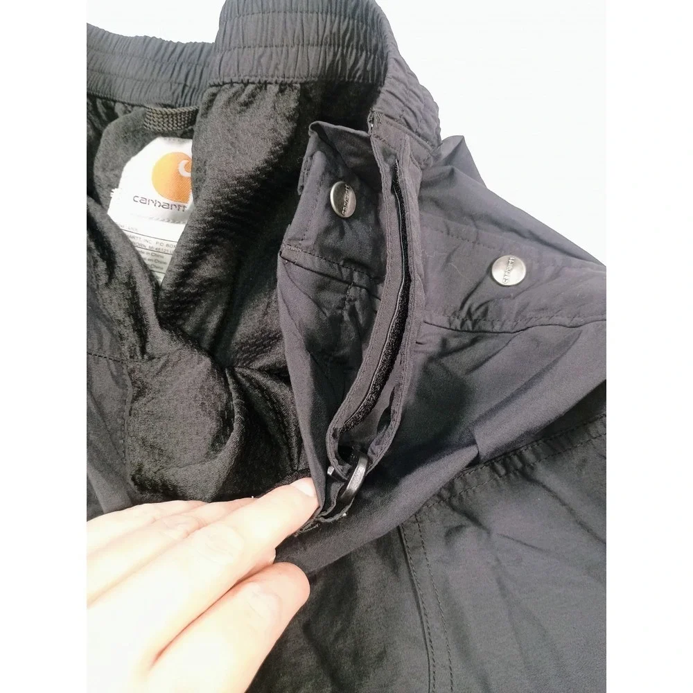 Carhartt Women's Black Zipper Leg Snap Snow Winter Lined Outdoor Pants XL